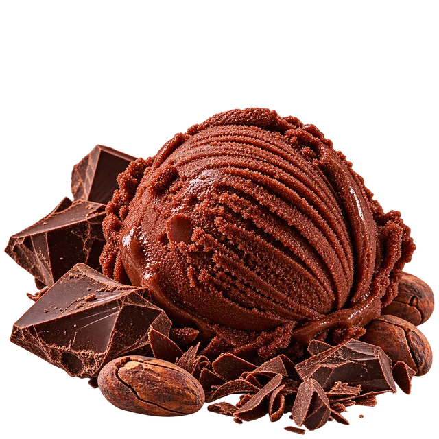 Kopček čokoládového sorbetu s kúskami horkej čokolády